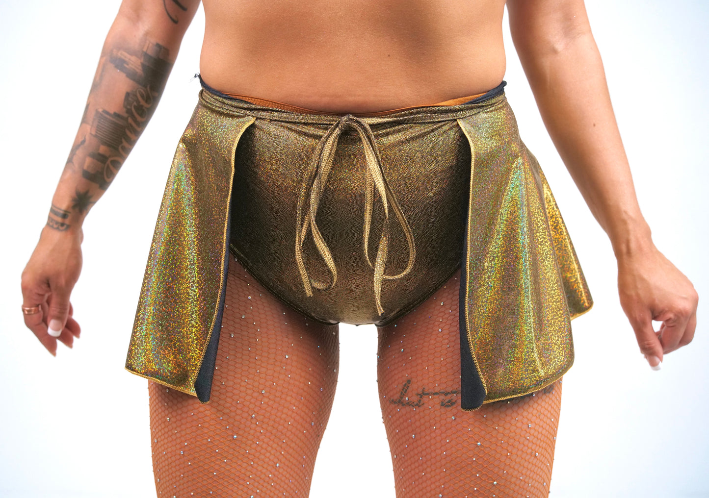 Holographic rusty gold skirt