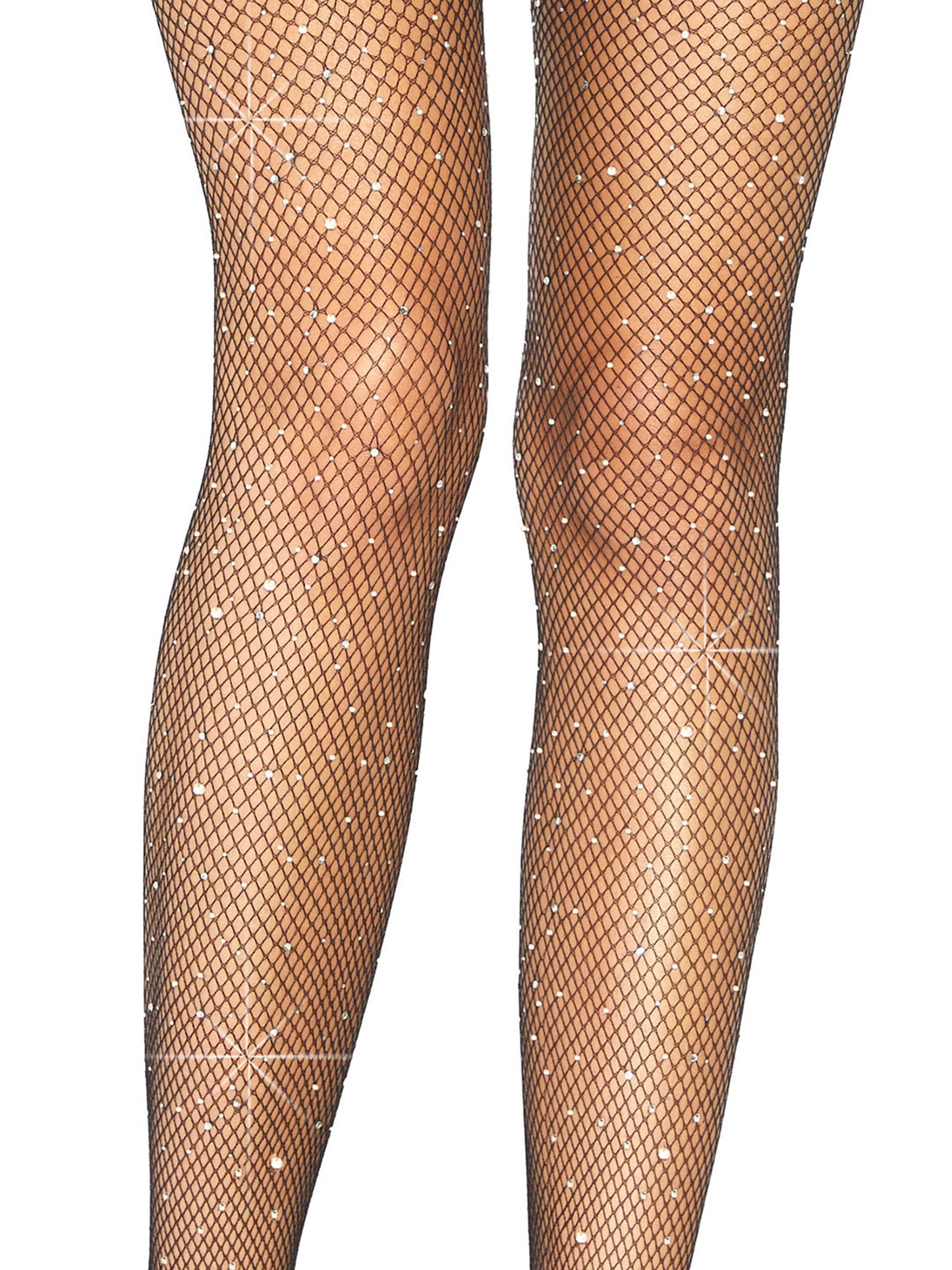 Garter rhinestone stockings black