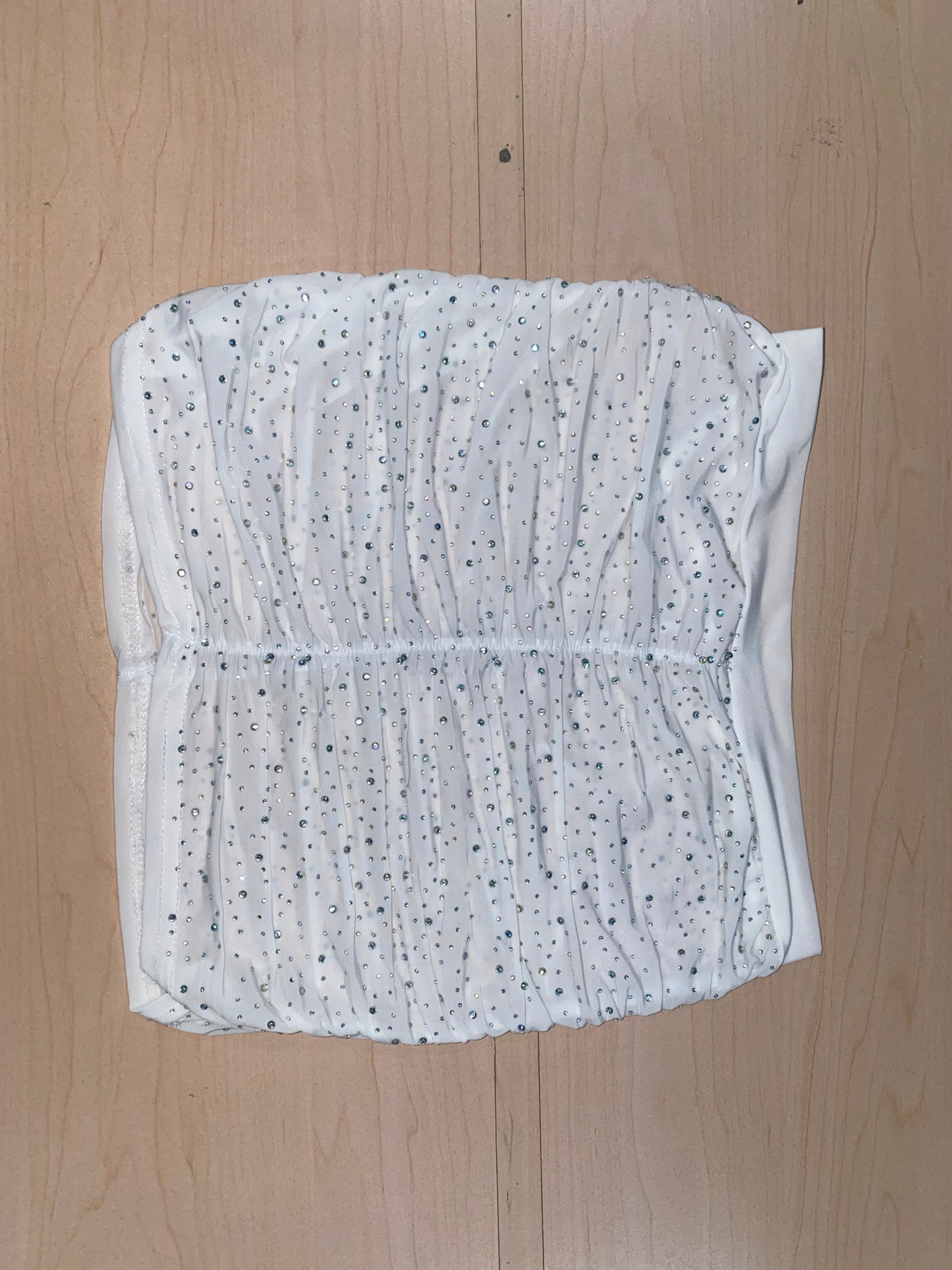 Rhinestone scrunched skirt