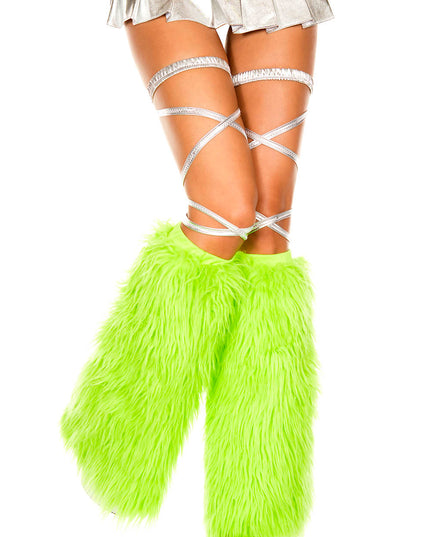 Neon green sparkly leg warmers