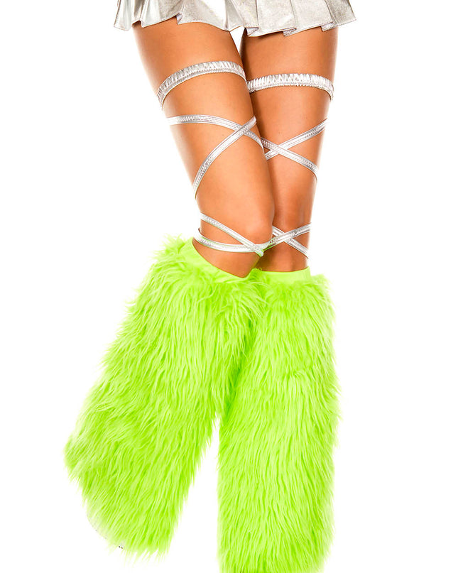 Neon green sparkly leg warmers
