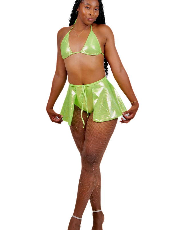 Neon green holographic set