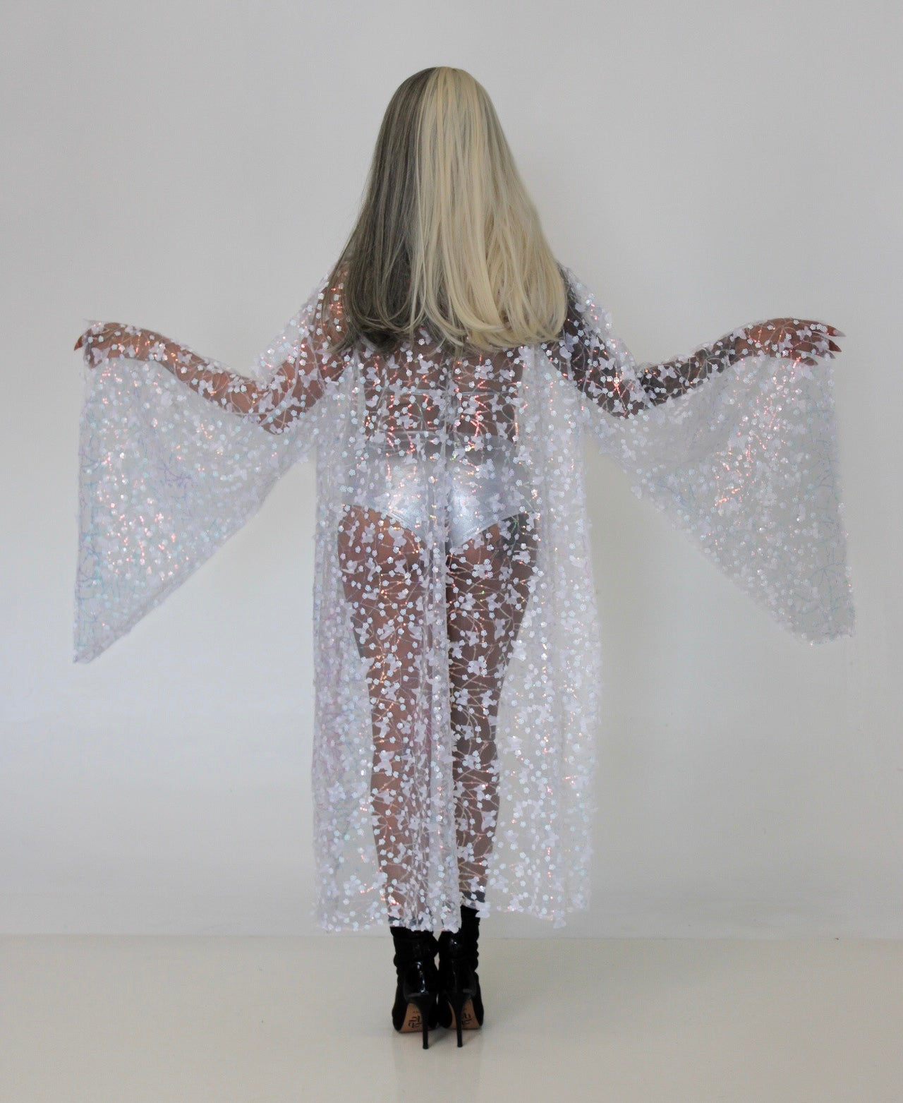 Sparkly Sequin Butterfly Robe white
