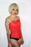 Red Matte Leather Corset