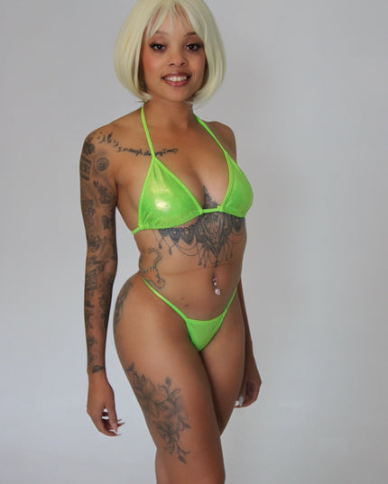 Holographic Neon Green 2pc set