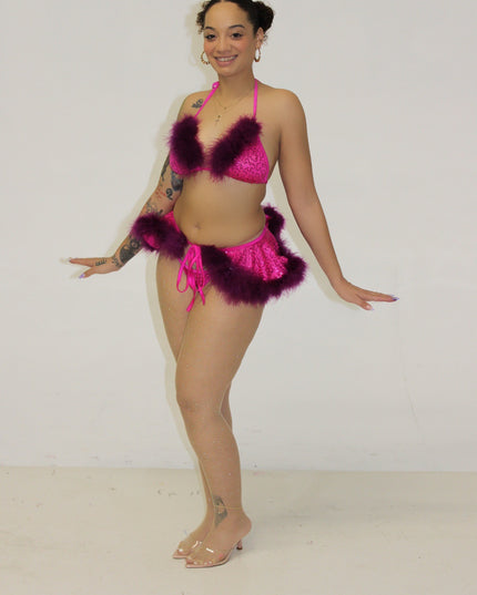 Pink/ purple fluffy set