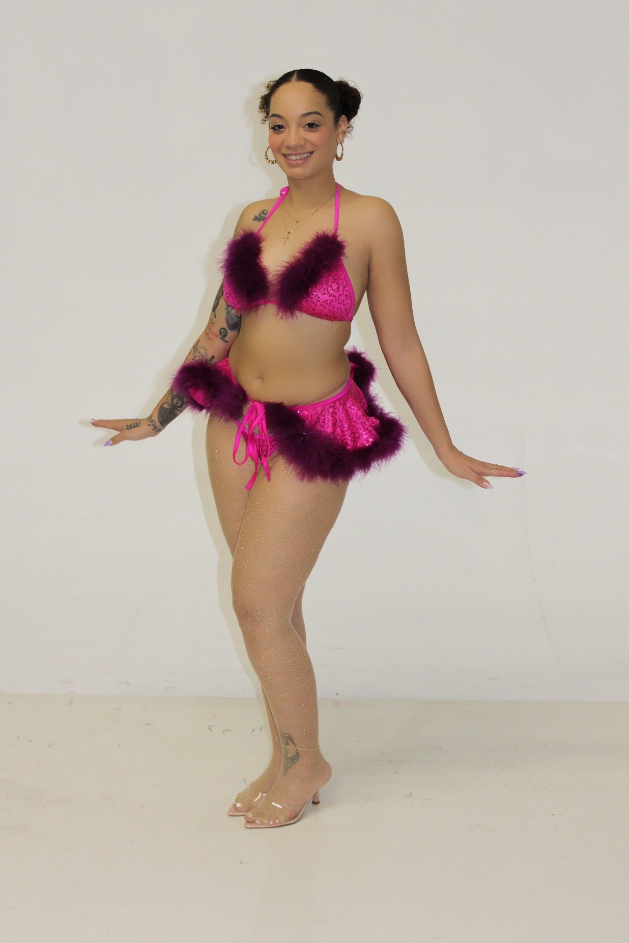 Pink/ purple fluffy set