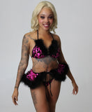 Black flame fluffy set