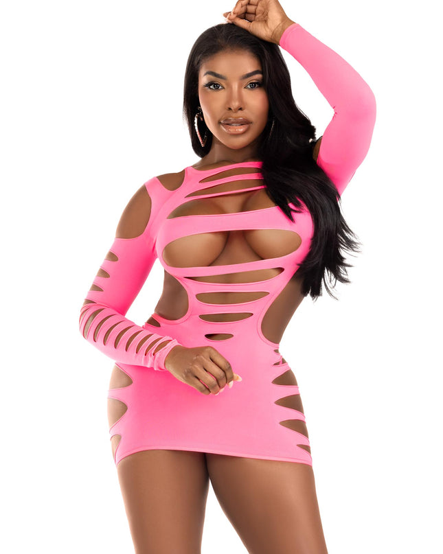 Cutout pink dress