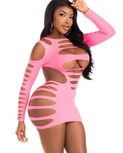 Cutout pink dress