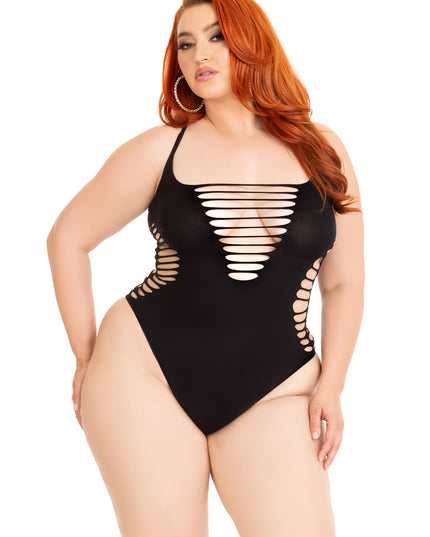 Queen Cutout Black Bodysuit