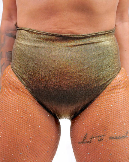 Holographic rusty gold bottom