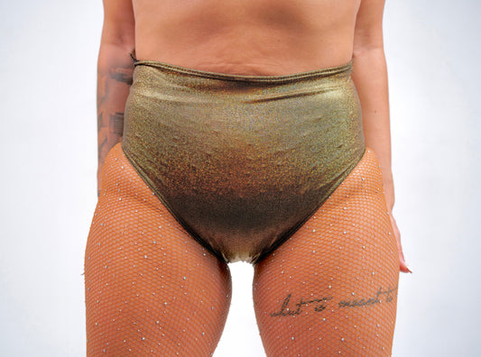 Holographic rusty gold bottom