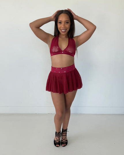 2pc tennis set burgundy