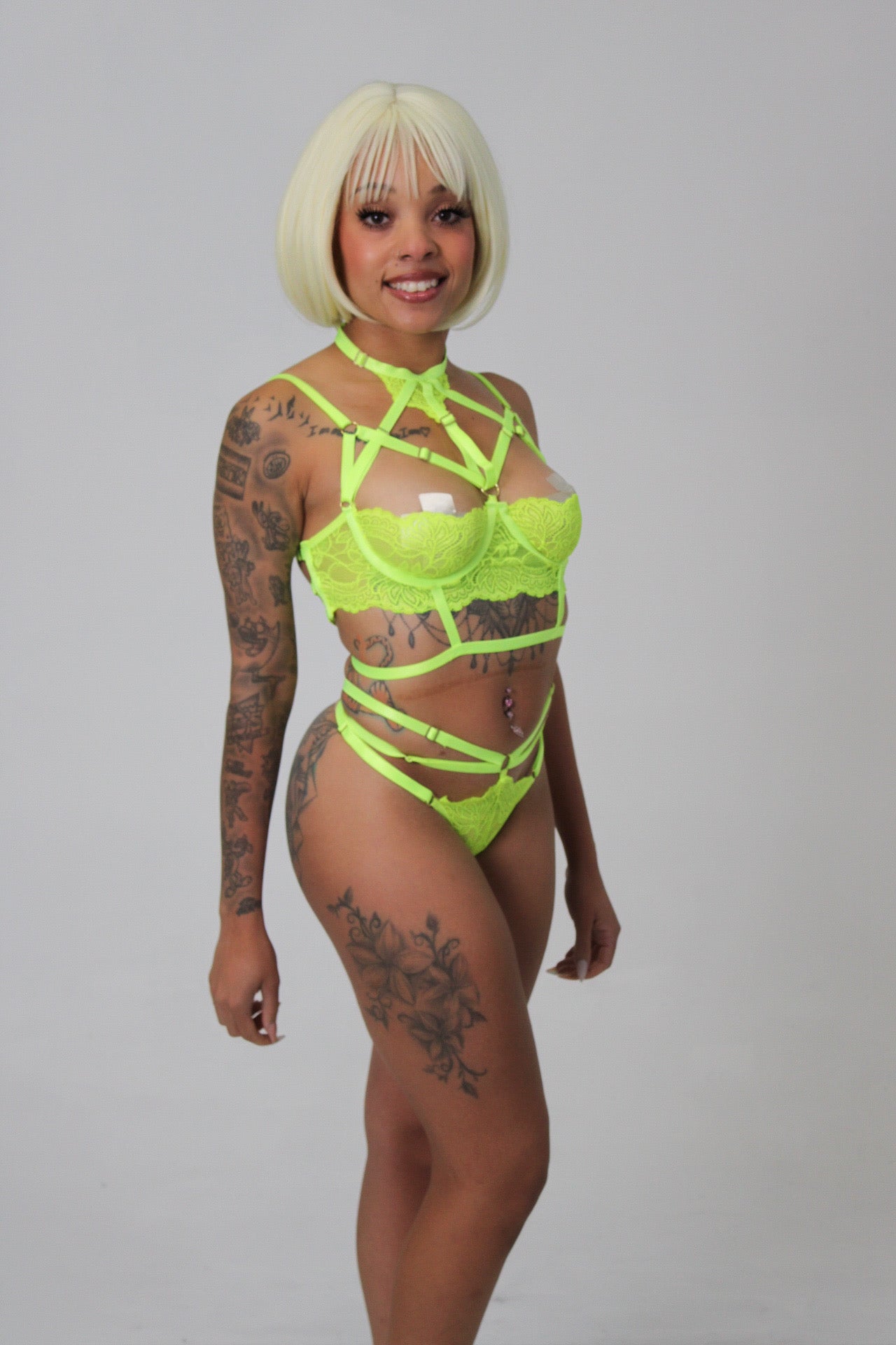 Caged Neon Green 2pc set