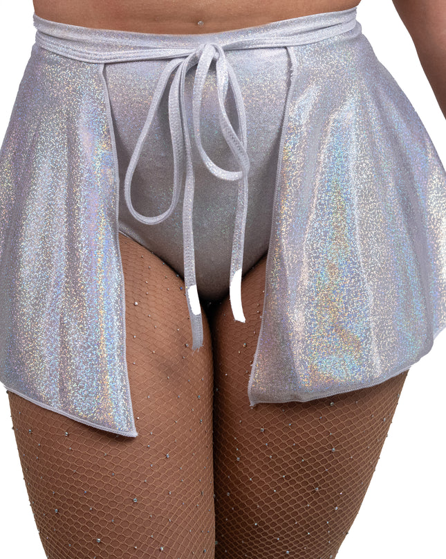 Holographic white skirt