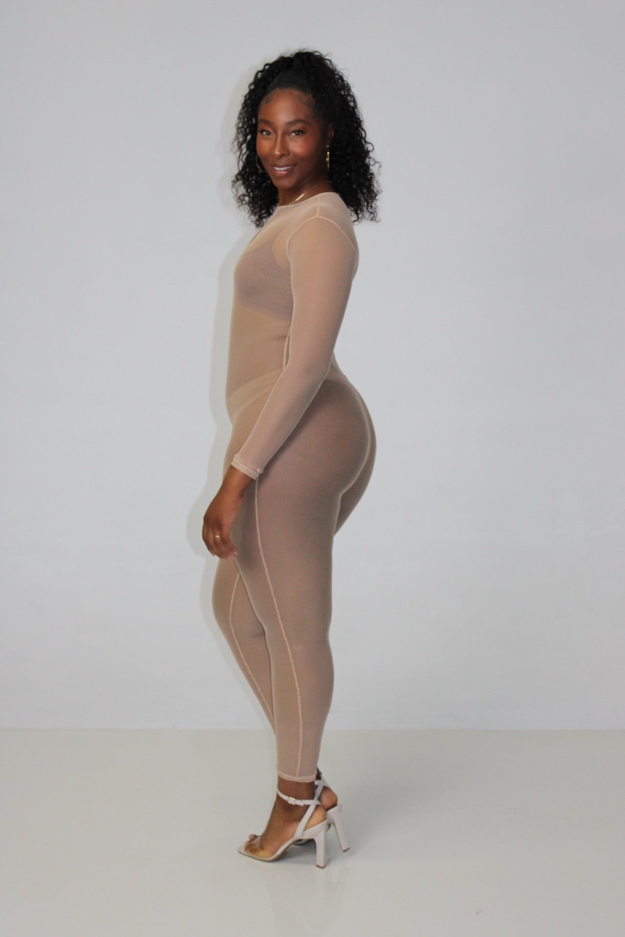 Nude Mesh Jumpsuit
