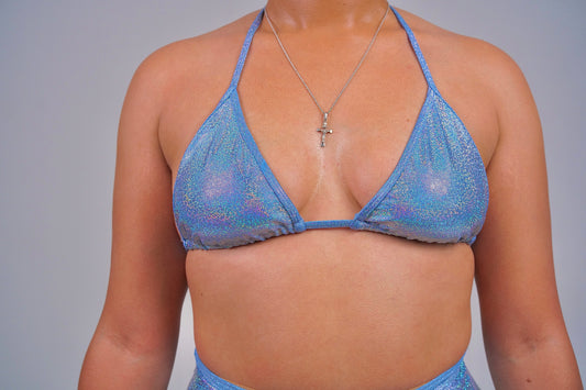 Holographic Sky blue top