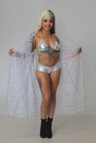 Sparkly Sequin Butterfly Robe white