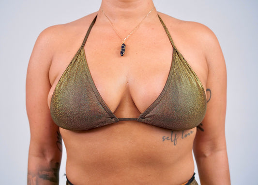 Holographic rusty gold top