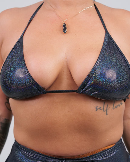 Holographic Black Bikini top
