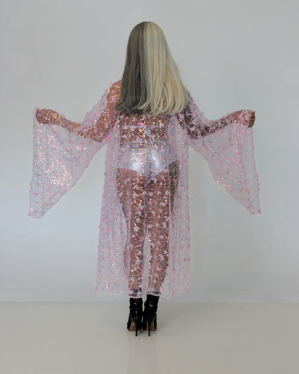 Sparkly Sequin Pink Butterfly Robe