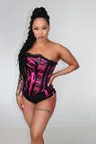 Hot Pink lace up corset