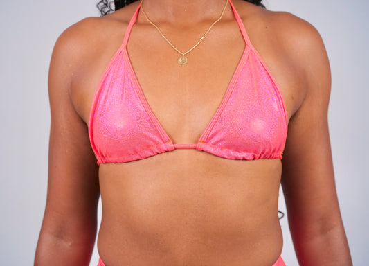 Holographic Neon coral top