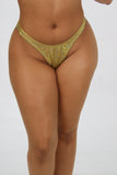 Holographic gold high waisted thong