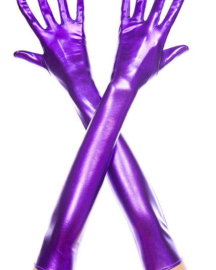 Metallic purple gloves