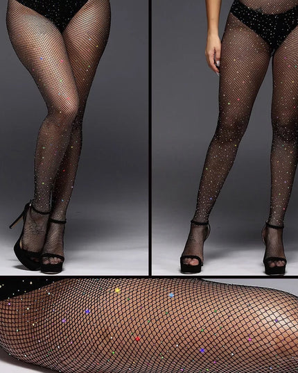 Rhinestone stockings rainbow dazzle