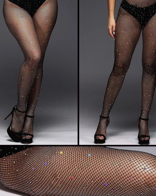 Rhinestone stockings rainbow dazzle