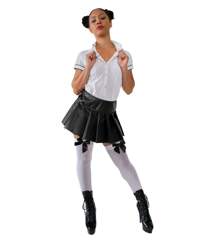 Pleated Pleather skirt