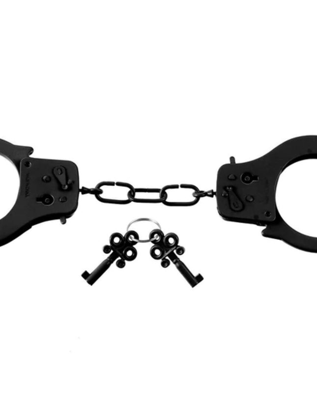 Fetish black Metal Handcuffs