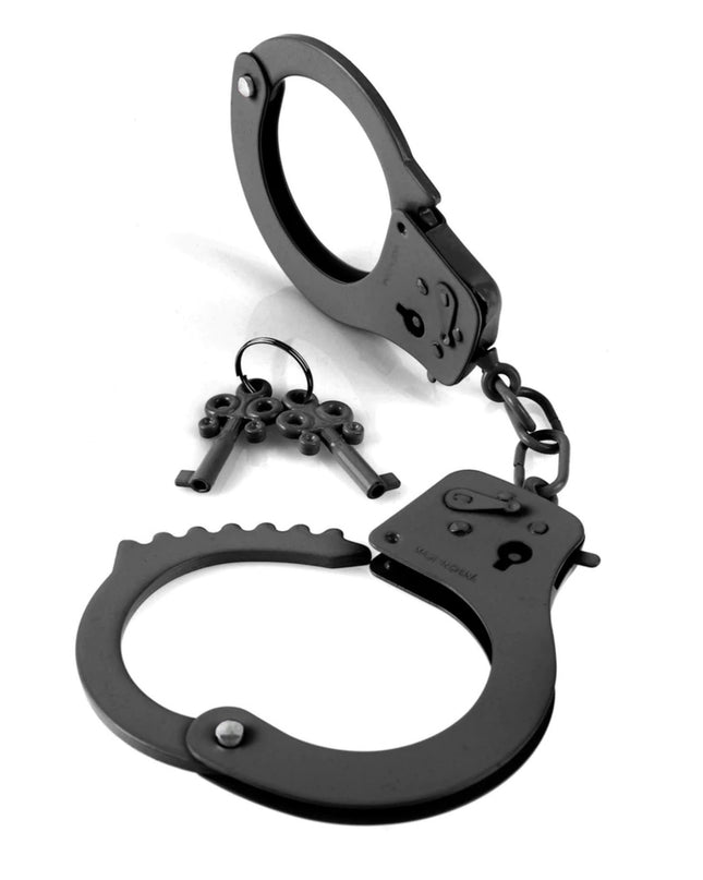 Fetish black Metal Handcuffs