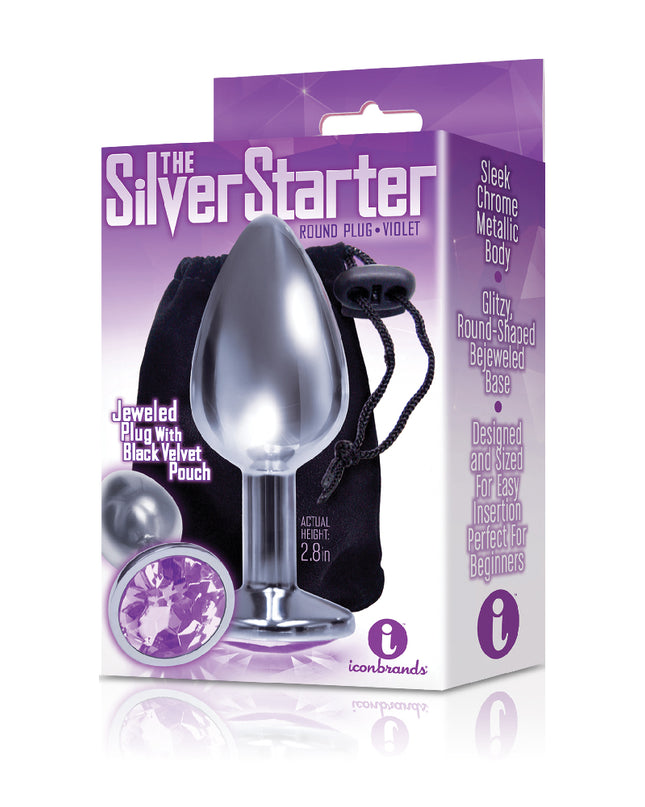 Silver starter circle purple gem