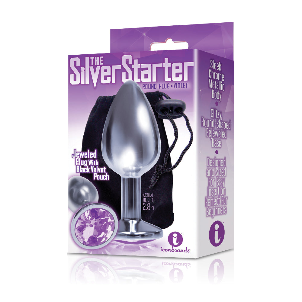 Silver starter circle purple gem
