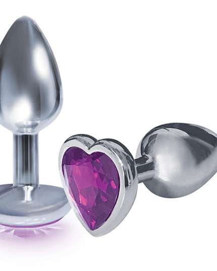 Silver starter heart purple gem