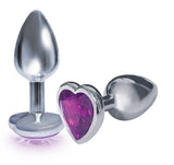 Silver starter heart purple gem