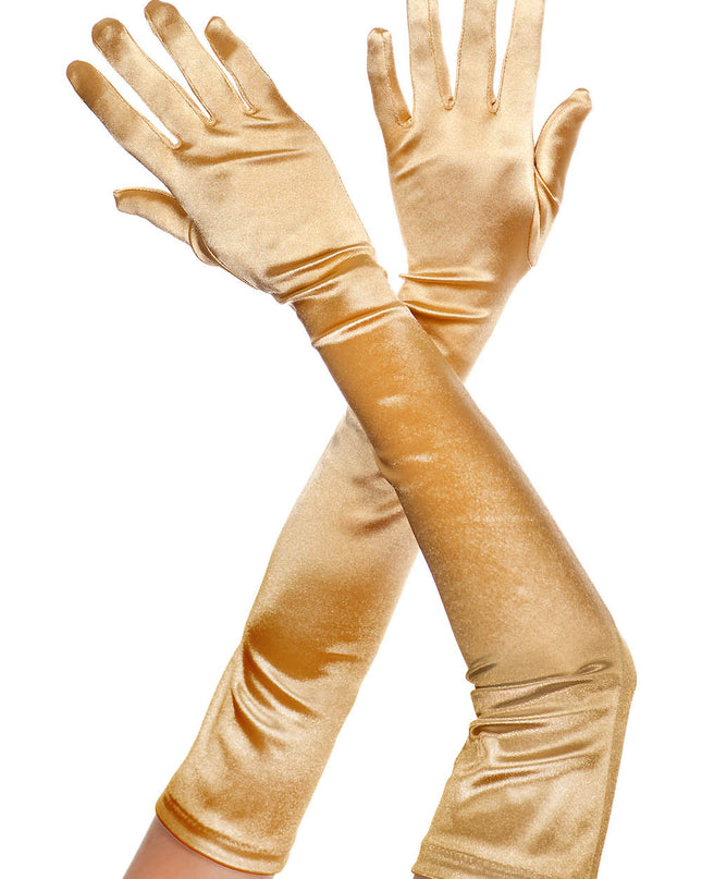 Champagne satin gloves