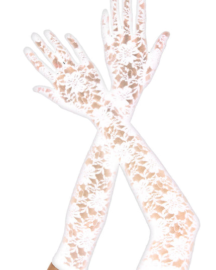Lace gloves white