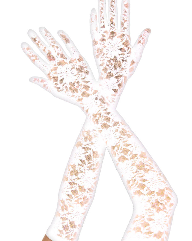 Lace gloves white