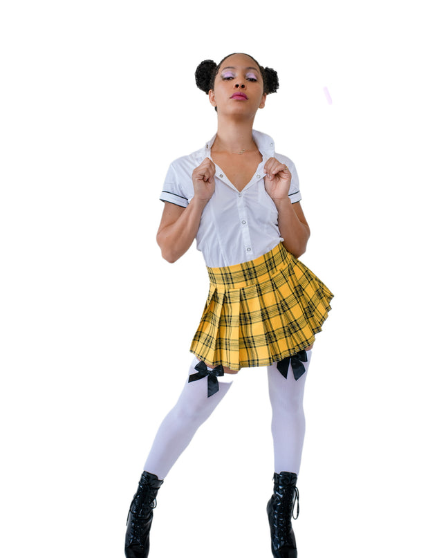 Yellow plaid skirt