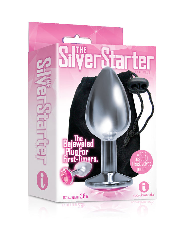 Silver starter circle pink gem