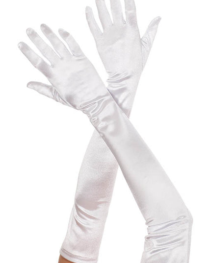 White satin gloves