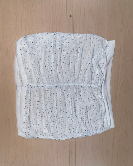 Rhinestone scrunched skirt