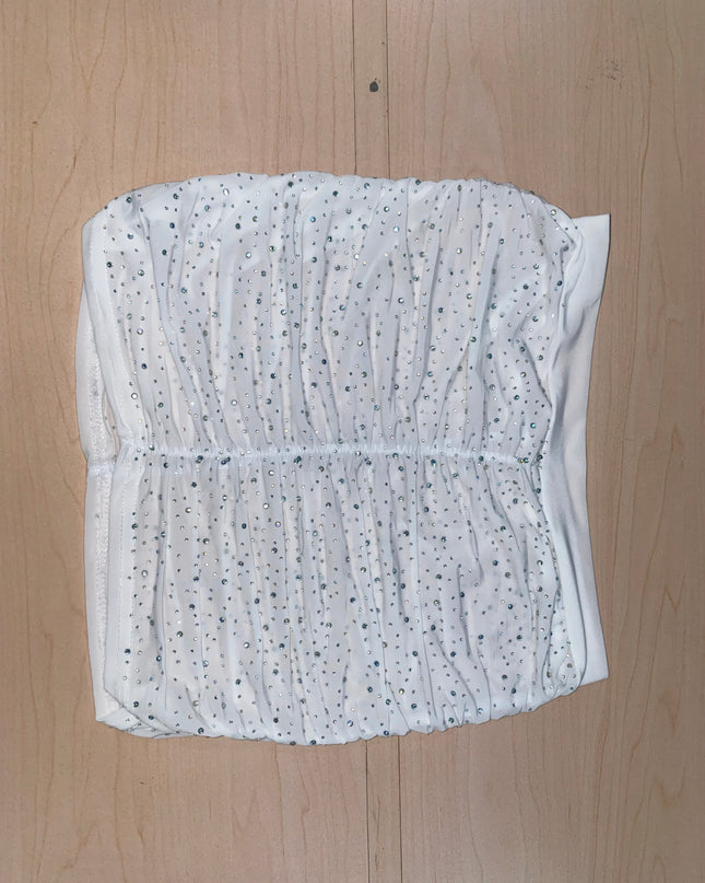 Rhinestone scrunched skirt
