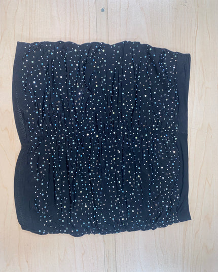 Rhinestone scrunched skirt