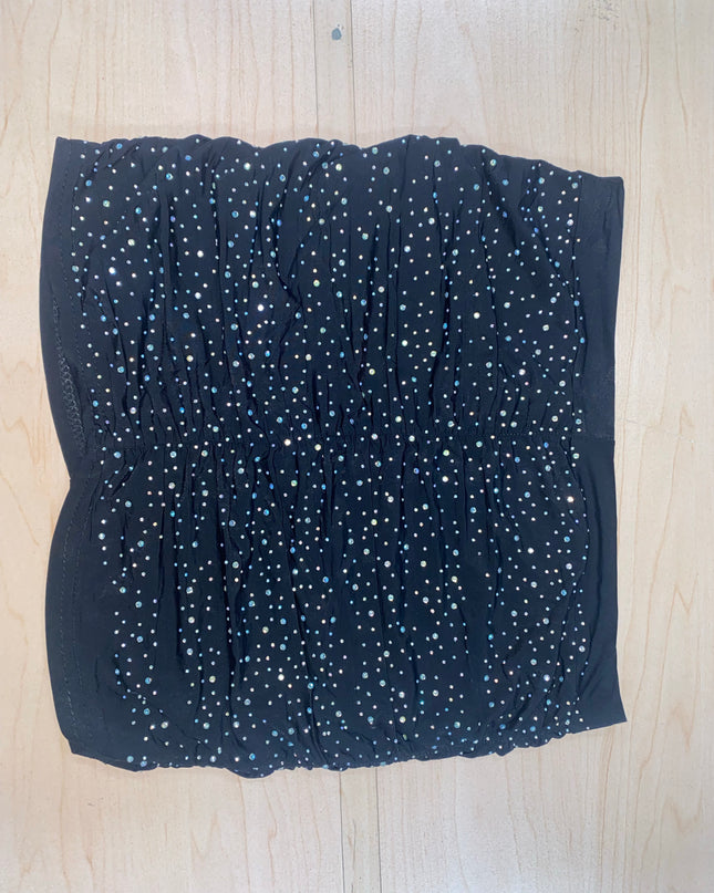 Rhinestone scrunched skirt