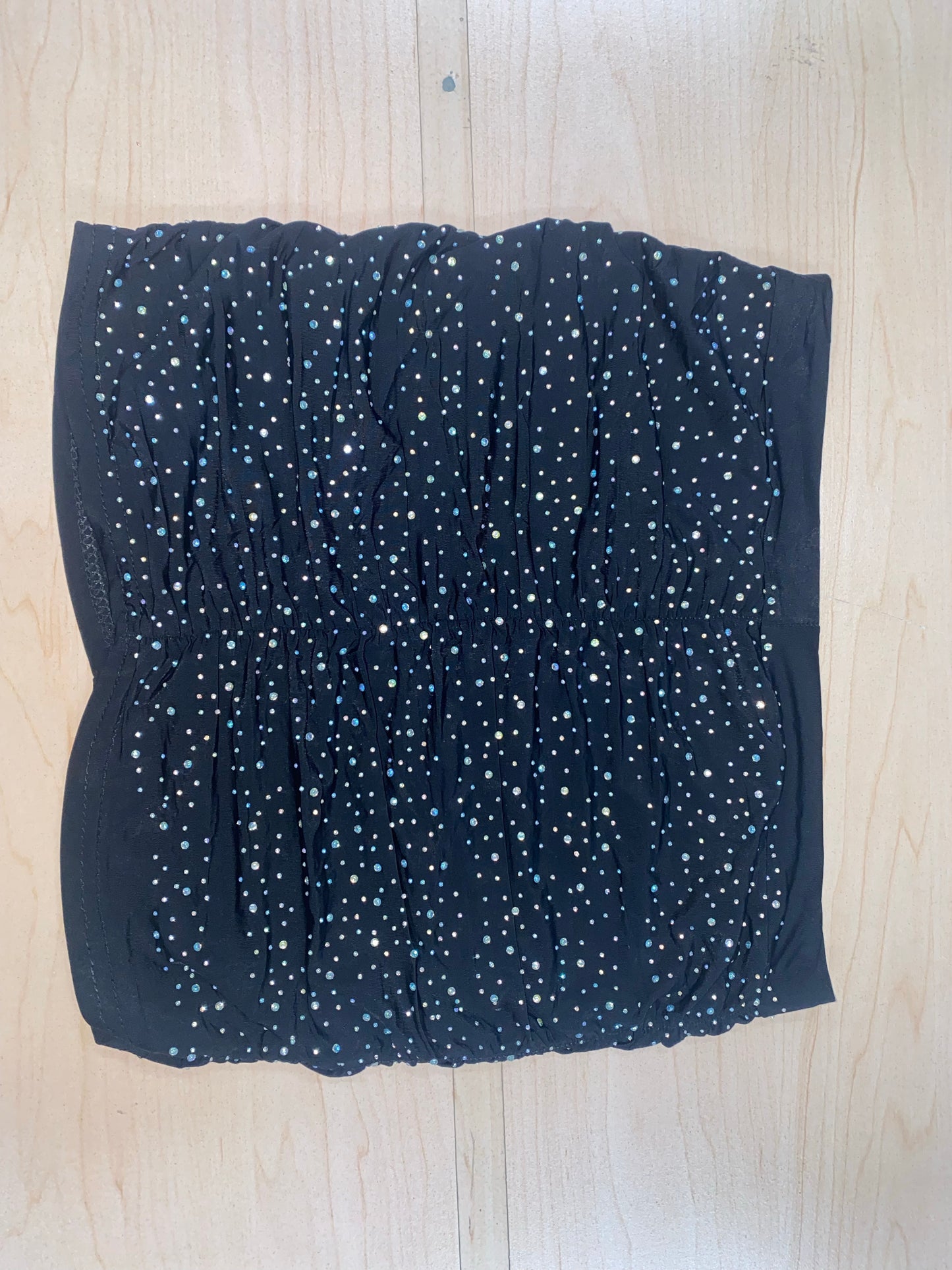 Rhinestone scrunched skirt